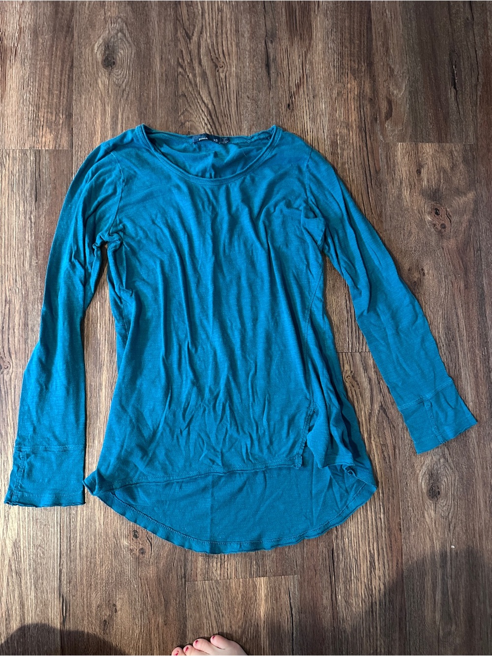 Prana Teal Long-Sleeve Scoop Neck Tunic